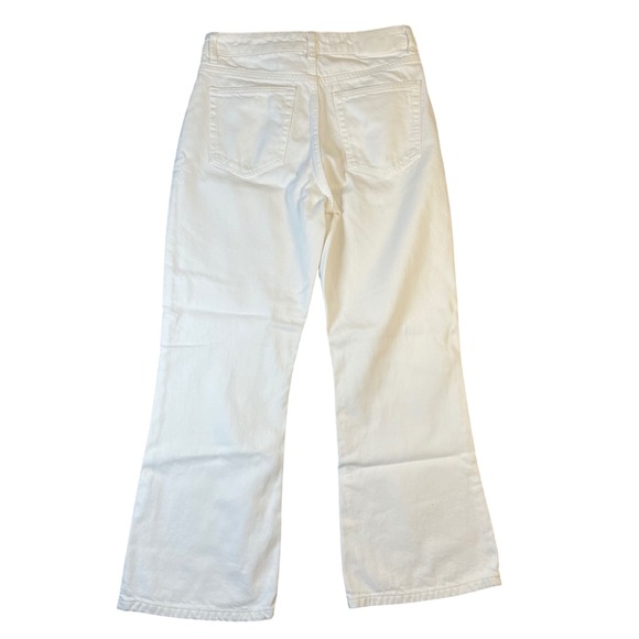 Zara Women White Denim Wide Leg Crop Jeans Size 4 - 30x28 Casual‎ Baggy Pockets - Picture 2 of 12